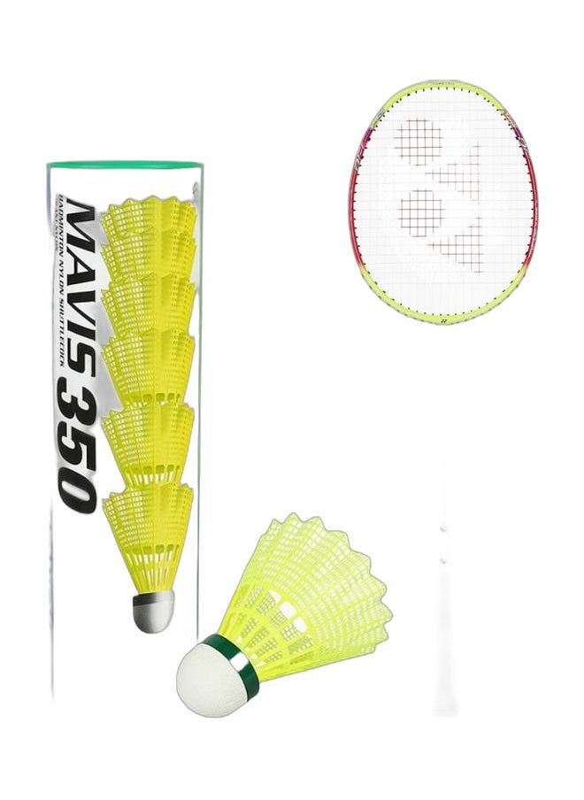 Yonex Nanoflare 002 Ability Lime -4U5 + Mavis 350 Yellow Slow1*6 Pack  - Image 1