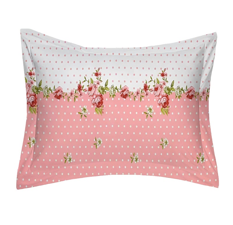 STARNSTYLE Premium 160 TC Ezyption Cotton Bedsheet for Single Bed with 1 Pillow Covers Soft Brethable Wrinkle Free Pink White - Image 5
