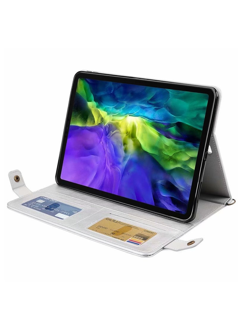 iPad Pro 11 Case with Shoulder Strap and Hand Band, PU Leather Shoulder Bag Envelope Wallet Cover with Card Holder Cash Pocket Pencil Holder for iPad Pro 11  - Image 4