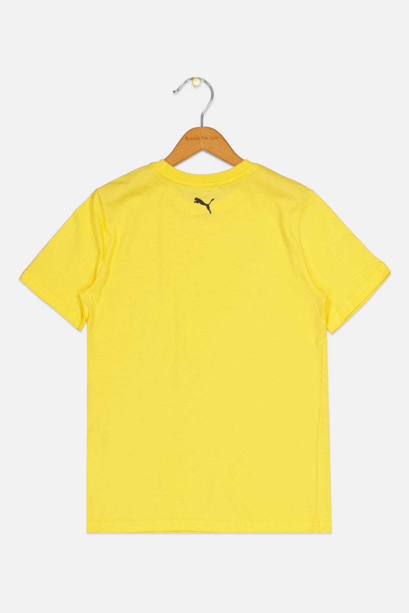 PUMA تي شيرت أولاد قصير الأكمام خارجي للأطفال، أصفر - Image 3