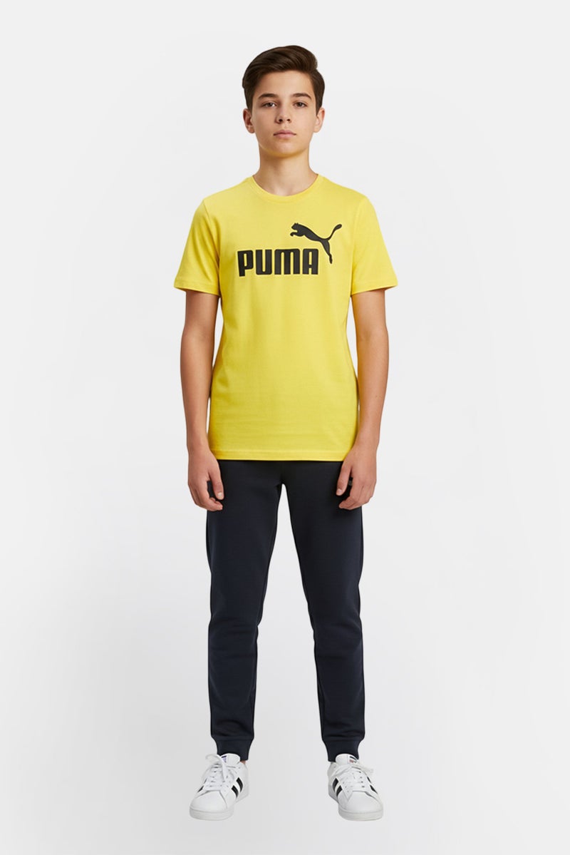 PUMA تي شيرت أولاد قصير الأكمام خارجي للأطفال، أصفر - Image 1