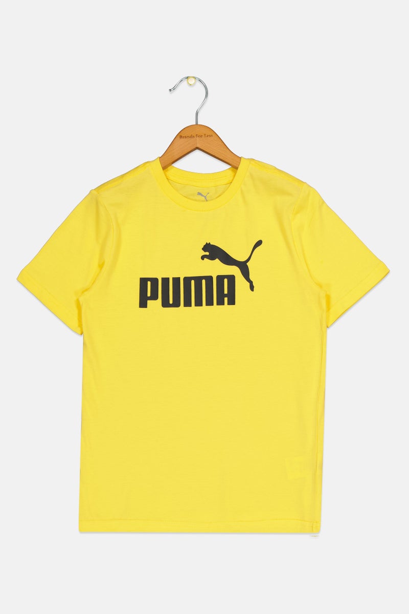 PUMA تي شيرت أولاد قصير الأكمام خارجي للأطفال، أصفر - Image 2