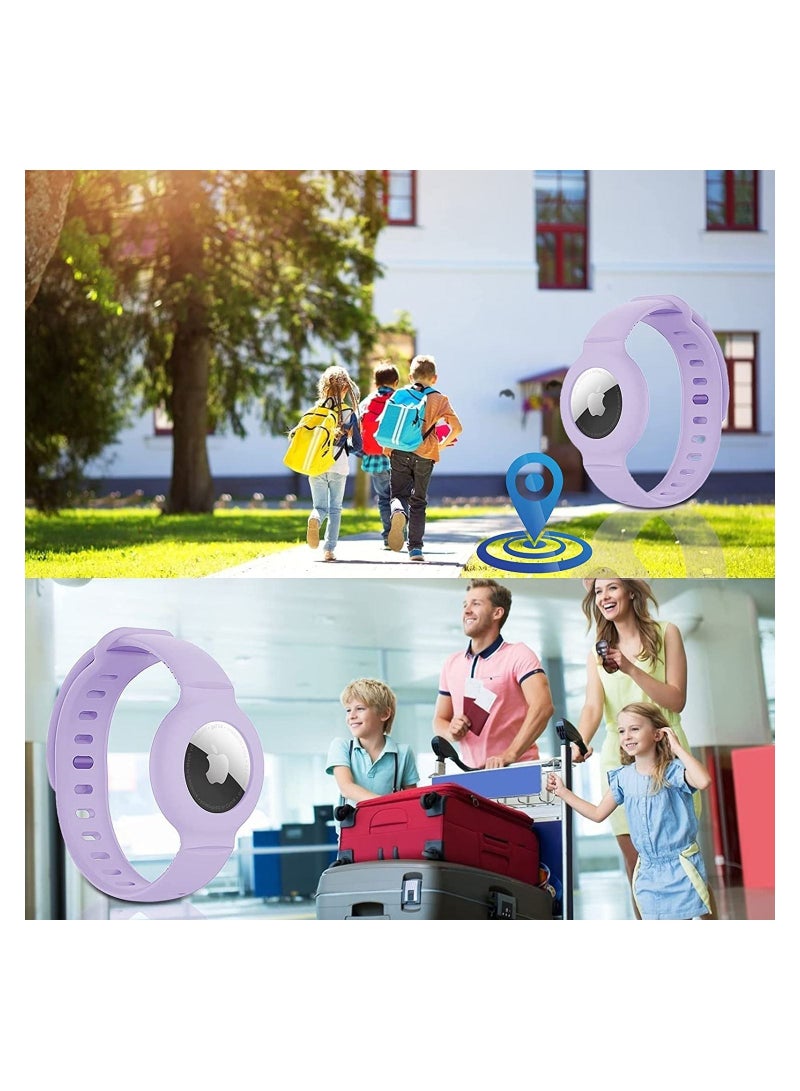 SYOSI 2 Pcs Airtag Wristbands for Kids Soft Silicone Bracelet Lightweight Waterproof Band Compatible with Apple Airtag Watch Band for Children and Toddler - Image 3