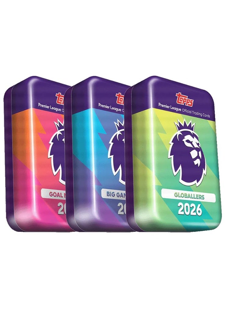 توبس Topps الدوري الإنجليزي الممتاز 2026 - الإصدار الأول - لعبة بطاقات المبادلة والتحصيل (حزمة الصندوق المعدني الضخم) - Image 1