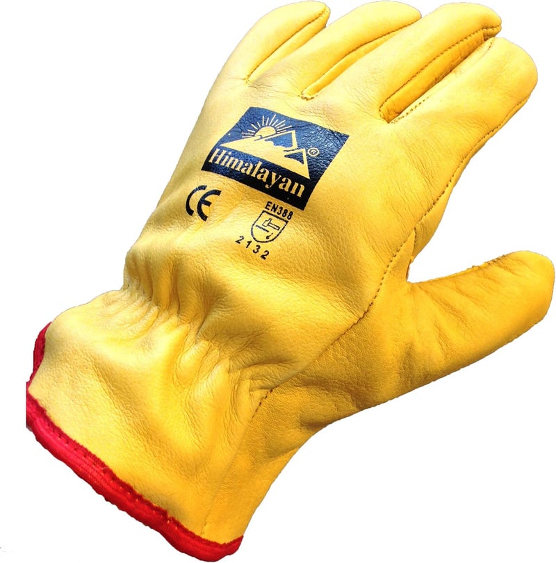 Himalayan H310 Fleece Lined Leather Winter Thermal Cold Work Drivers Gloves - Size 10 (X-Large)