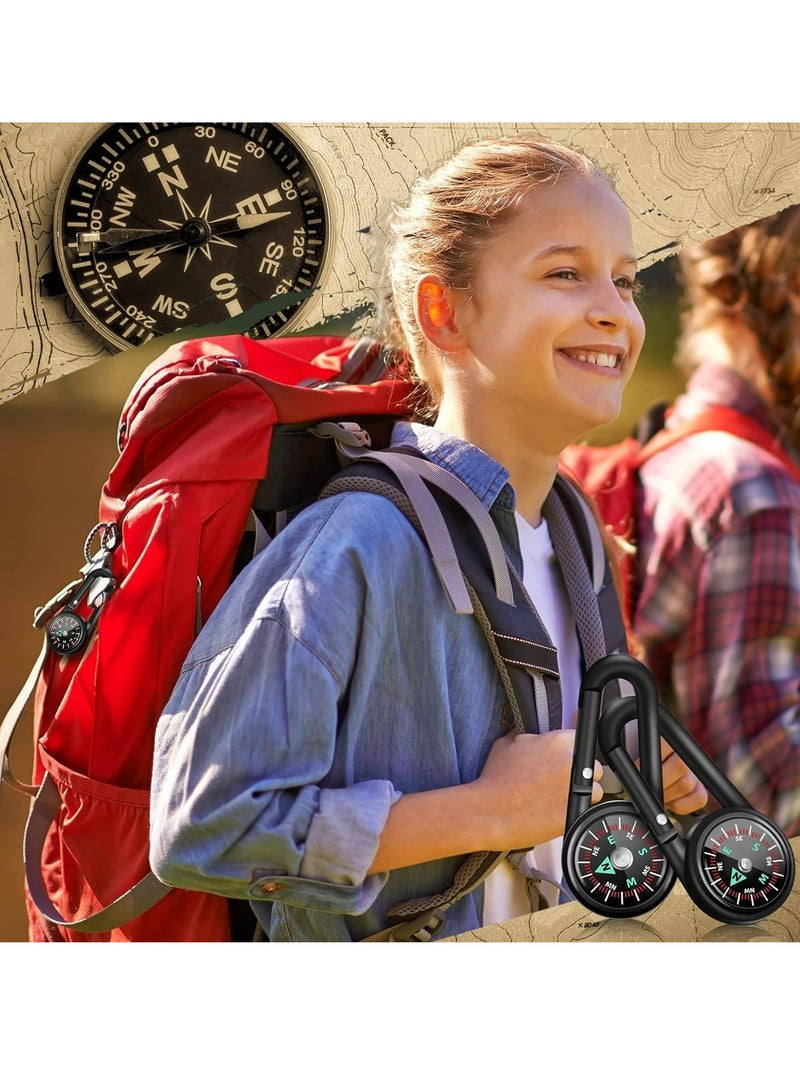 Generic 2pcs Magnetic Compass Keychain Small Pocket Compass Survival Mini Compass Hiking for Kids Adults Camping Backpacking Accessory  - Image 4