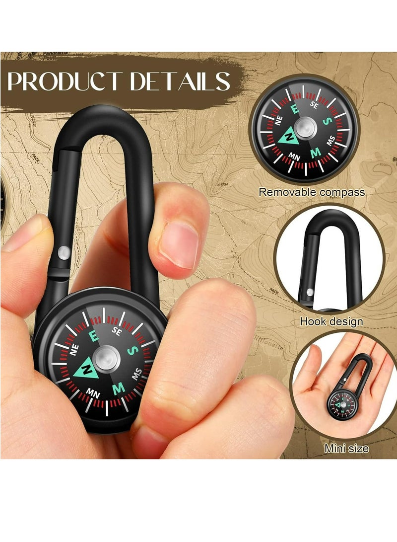 Generic 2pcs Magnetic Compass Keychain Small Pocket Compass Survival Mini Compass Hiking for Kids Adults Camping Backpacking Accessory  - Image 3