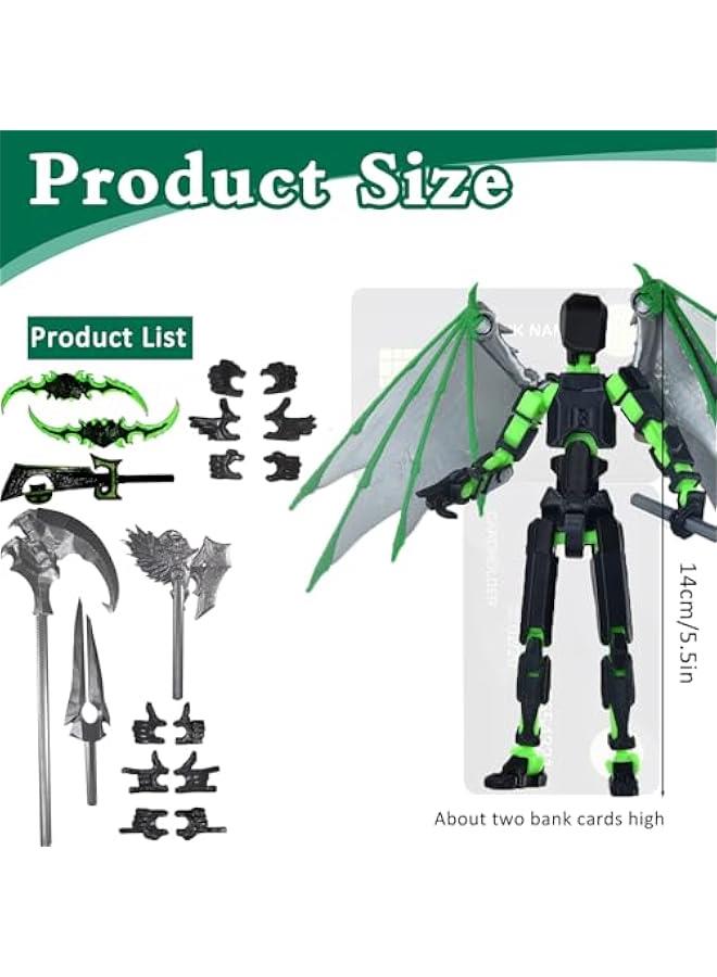 Already Assembled T13 Action Figure Accessories,Dummy 13 T13 Multi-Jointed Movable,for Collectors Desktop Decorations t-13 Movability 3D Printed Toys (Black Green) - Image 5