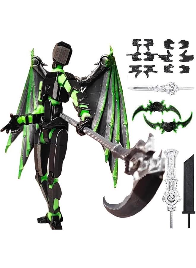 Already Assembled T13 Action Figure Accessories,Dummy 13 T13 Multi-Jointed Movable,for Collectors Desktop Decorations t-13 Movability 3D Printed Toys (Black Green) - Image 1