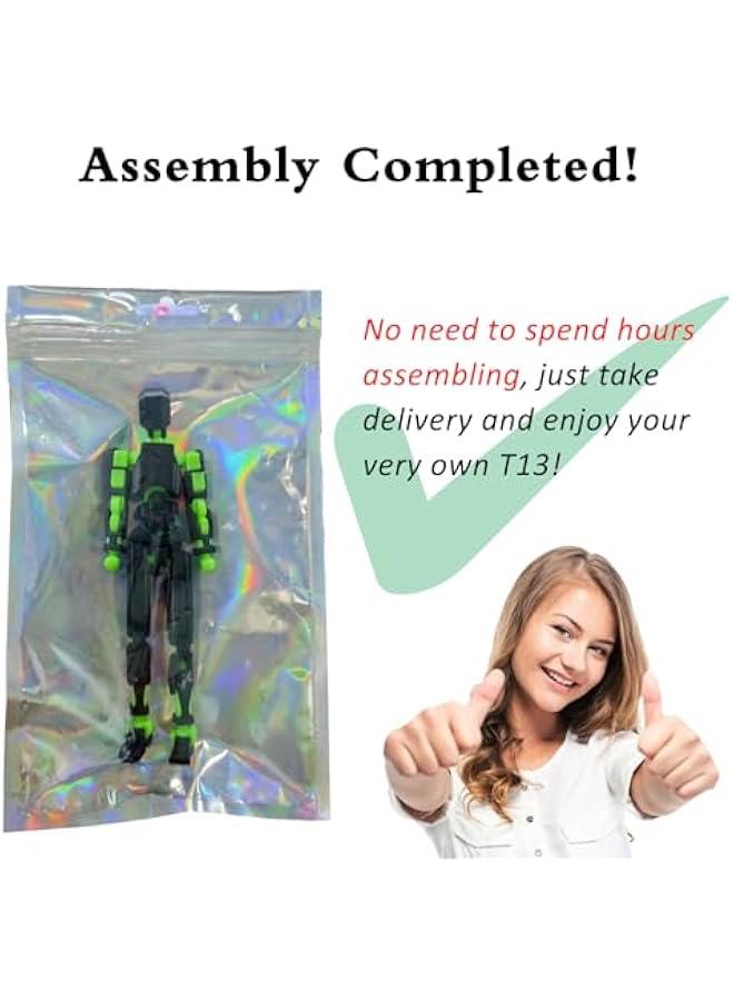 Already Assembled T13 Action Figure Accessories,Dummy 13 T13 Multi-Jointed Movable,for Collectors Desktop Decorations t-13 Movability 3D Printed Toys (Black Green) - Image 2