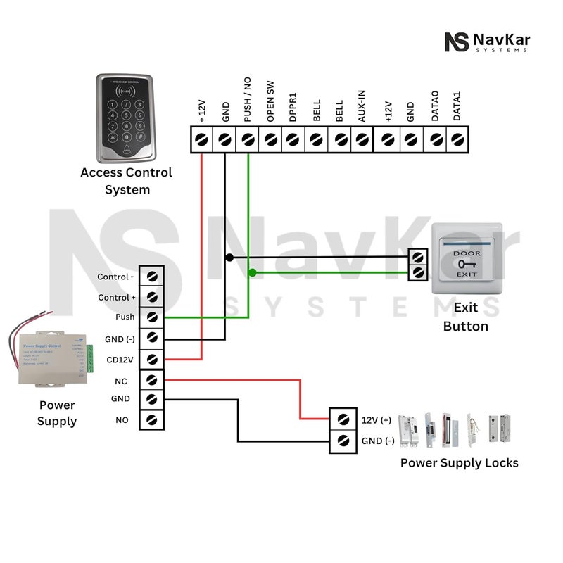 NAVKAR SYSTEMS NAVKAR SYSTEMS RFID Pin Access Control System EM Lock 600 Lbs U Bracket K80 Supply PVC Button Keychain Tag 10 Nos for Toughened Glass Door  - Image 5