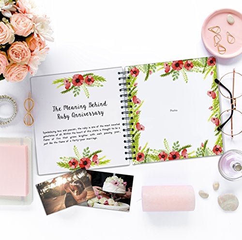 Unconditional rosie Memory Book | A Hardcover Wedding Memory Album To Document Wedding Anniversaries From The 1st To 50th Year |Gifts for Bride and Groom | Wedding Planner Book - Image 2