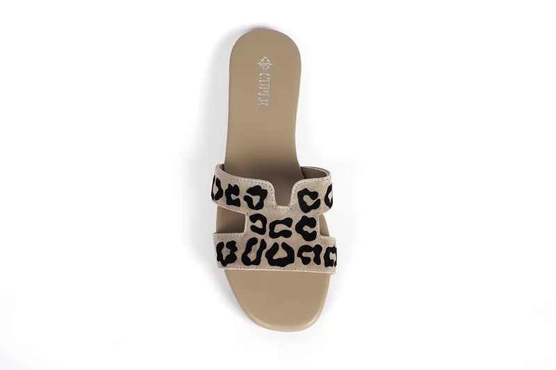 Cuple Ladies  flat slide Sandals printed