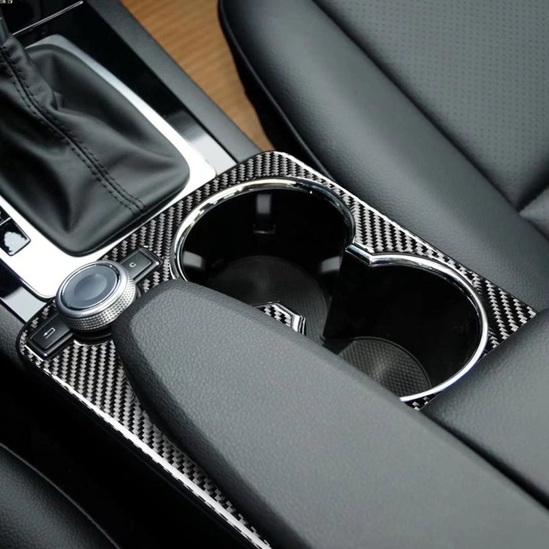 UOADA Carbon Fiber Central Console Armrest Water Cup Holder Frame Cover Trim For Mercedes-benz C-class W204 C180 C200 C250 Coupe Sport C300 C63 AMG 2007-2014 Car Accessories - Image 1