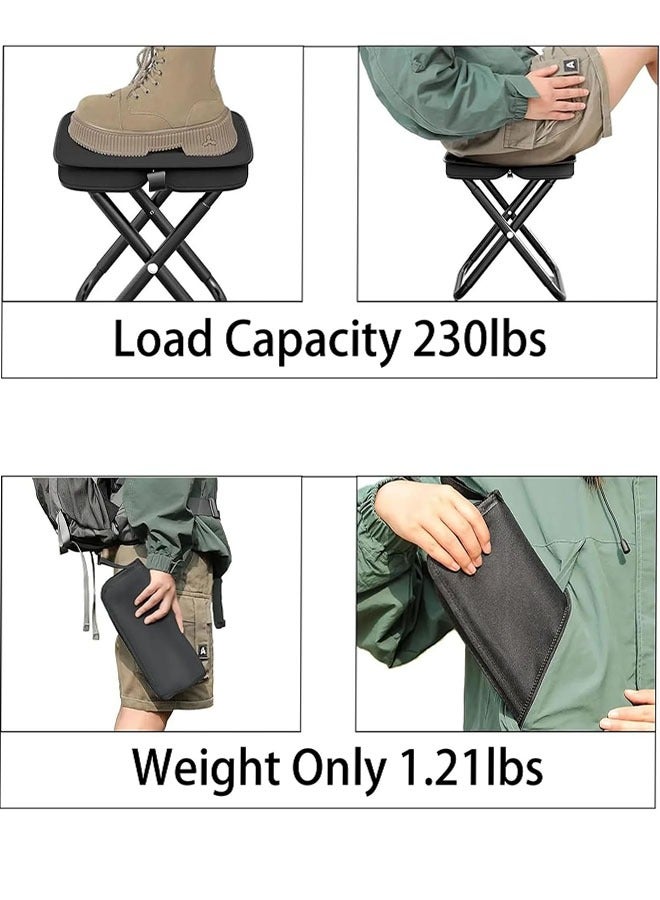 Generic Camping Stool, Portable Folding Stool with Carry Bag, Portable Folding Chair Outdoor Footstool for Travel Walking Hiking Fishing Picnic Barbecue (Black) - Image 5
