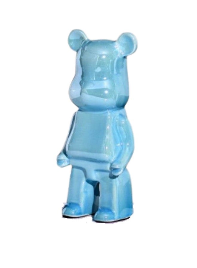 Decorative Art Bear Toy Figurine 28x10cm, Versatile Coin Bank, Blue Color. - Image 3