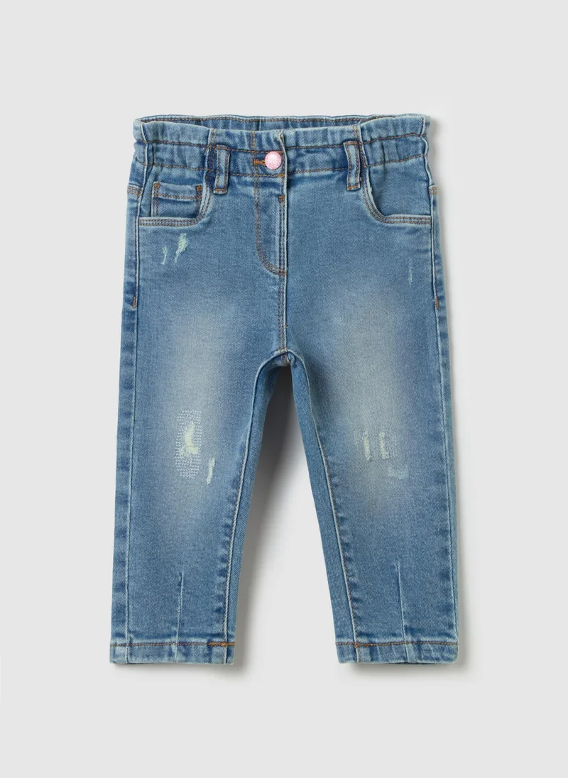او في اس Baggy-Fit Jeans With Five Pockets And Abrasions