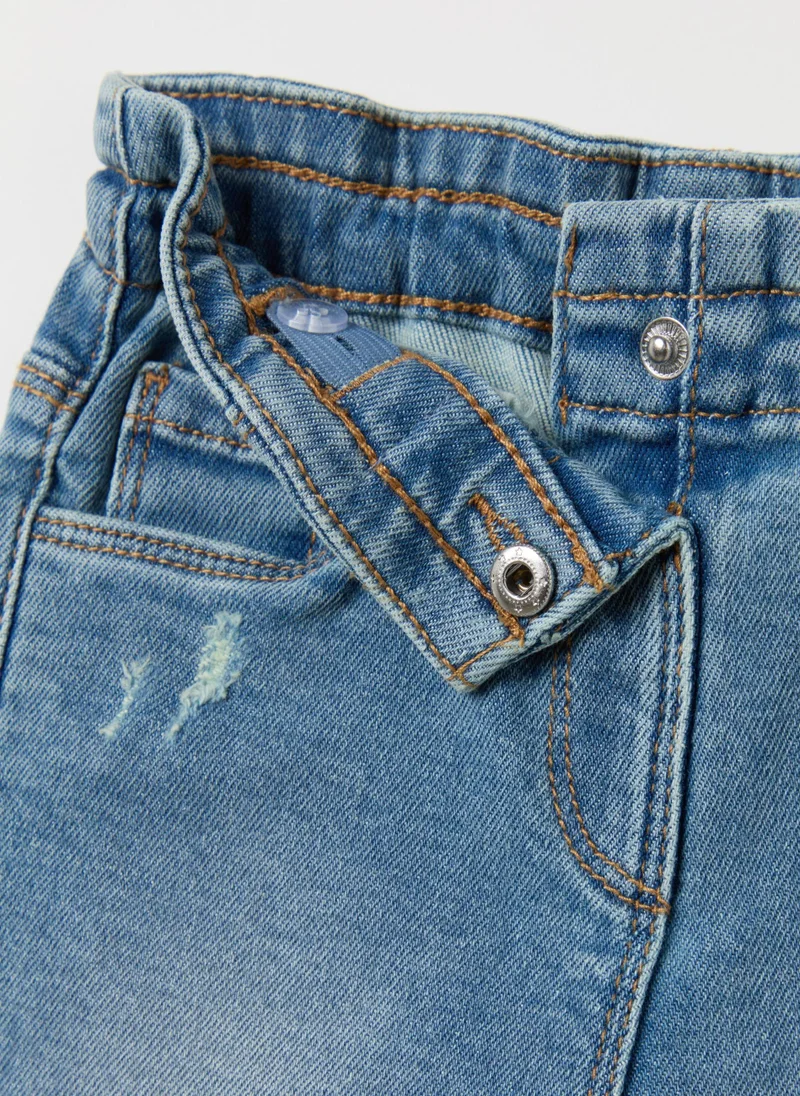 Ovs Baggy-Fit Jeans With Five Pockets And Abrasions