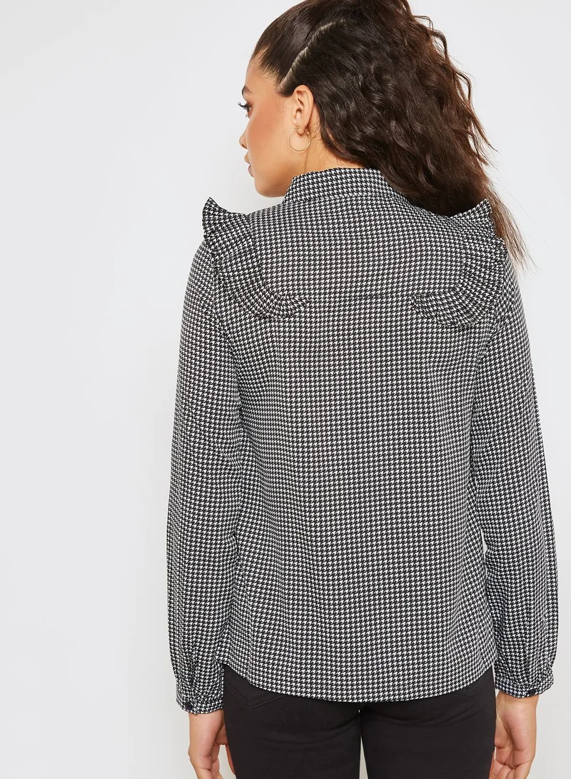 VERO MODA Frill Detail Gingham Shirt