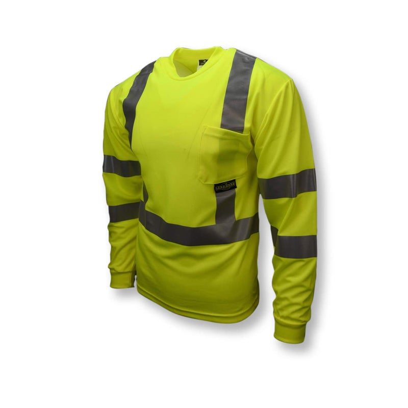 Radians ST213PGSL Class 3 MaxDri Moisture Wicking Mesh Long Sleeve Safety TShirt Large Green