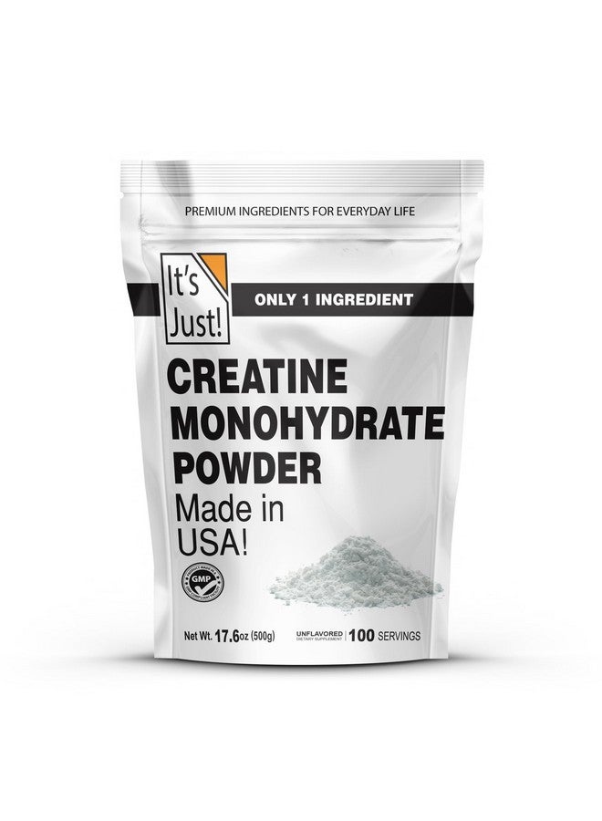 It's Just! - Creatine Monohydrate Powder, Pure Creatine Powder, Made in USA, 3rd Party Lab Tested, 5g Per Serving, Scoop Included, No Fillers, No Added Flavor (Unflavored, 500g / 100 Servings) - Image 1
