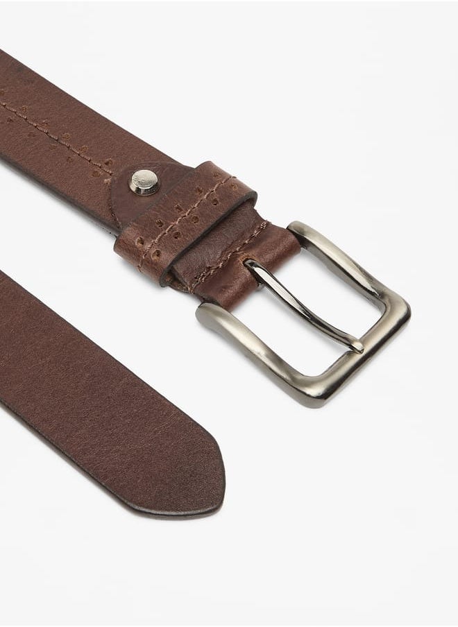 Lee Cooper Men Leather Belt with Pin Buckle  - Image 3