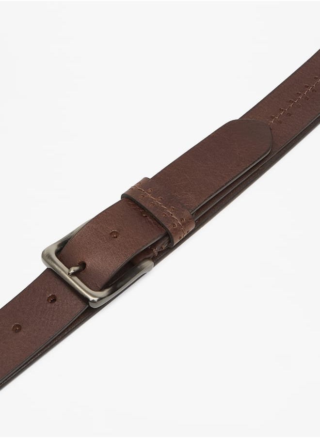 Lee Cooper Men Leather Belt with Pin Buckle  - Image 2