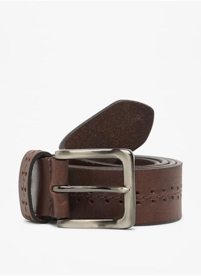 Lee Cooper Men Leather Belt with Pin Buckle  - Image 4