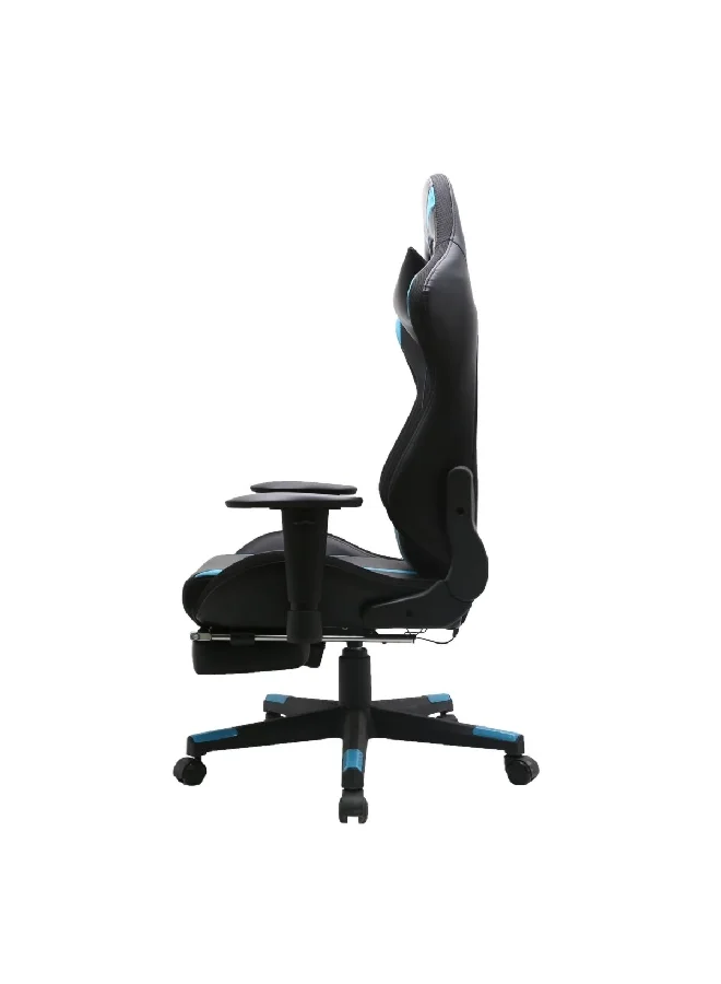 Micasa Gaming Chair With Footrest Head And Lumber Black And Blue 130 X 70 X 52 Cm Hc-4025 Black&Blue