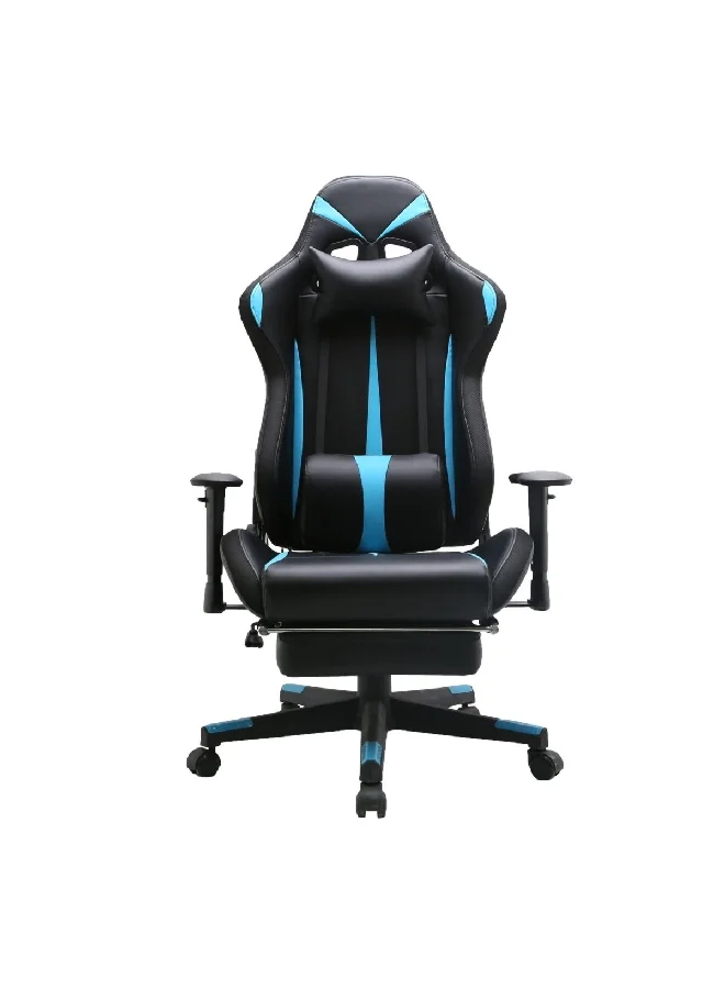 Micasa Gaming Chair With Footrest Head And Lumber Black And Blue 130 X 70 X 52 Cm Hc-4025 Black&Blue