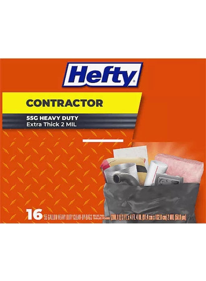 Hefty 55 Gallon Heavy Duty Contractor Clean Up Bags 16 Ct - Image 2