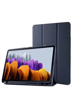 جراب لتابلت  سامسونج جالكسى تاب اس 7 بلص 2020 12.4 بوصة  بوصة غطاء ذكي نحيف مع حامل قلم رصاص باللون الأزرق