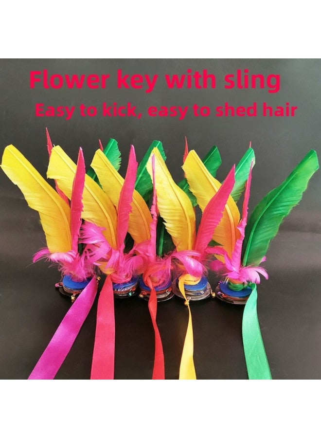 Shuttlecock Children's Primary School Competition Special Kindergarten With Rope Kicking Shuttlecock Chicken Feather Key Adult Fitness Shuttlecock-Color:Pack Of 20: Free Sports Bracelets-Specifications:Lotus Shuttlecock Sling  - Image 3