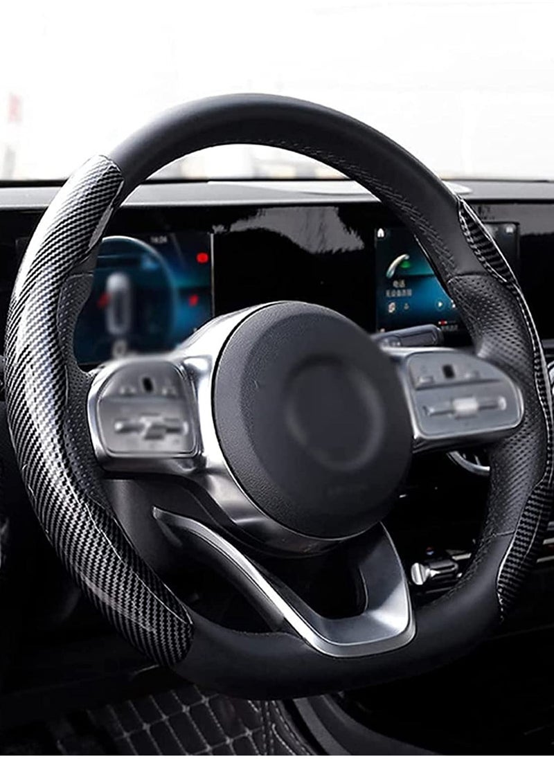 KASTWAVE Car Steering Wheel Cover Carbon Fiber Universal Automobile Interior Accessories Sport Non Slip Protector For Diameter  - Image 5