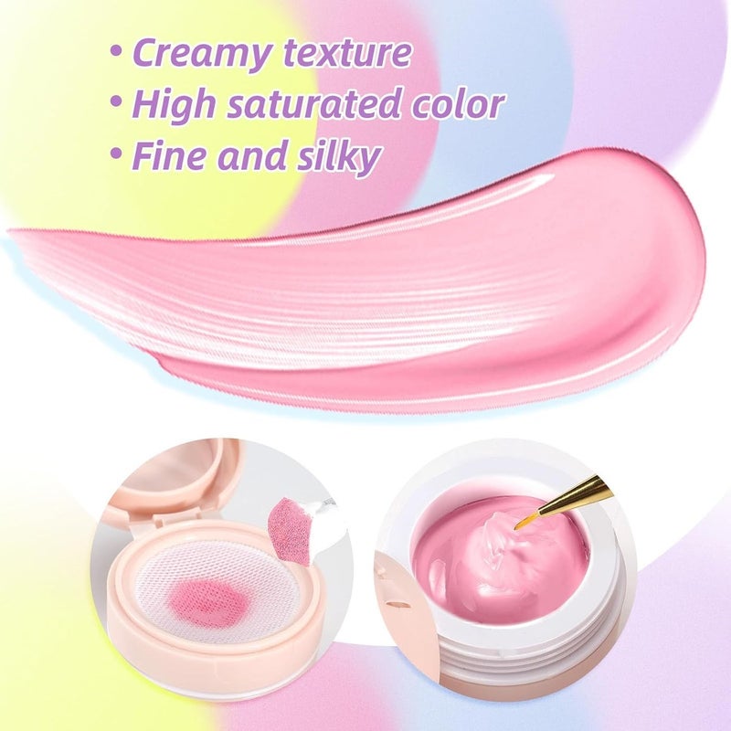 brunson Nail Art Gel - Brunson 2-in-1 Cushion Patting Ombre Nail Art Gel 8gm – UV/LED Nail Gel for Gradient Ombre, French Nail Art & Creative Designs | Sponge & Brush Dual Application Gel for Professional Salon Use - Image 2