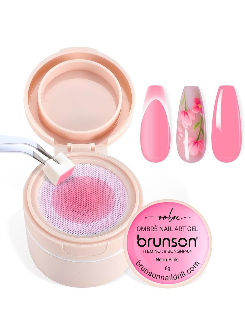 brunson Nail Art Gel - Brunson 2-in-1 Cushion Patting Ombre Nail Art Gel 8gm – UV/LED Nail Gel for Gradient Ombre, French Nail Art & Creative Designs | Sponge & Brush Dual Application Gel for Professional Salon Use - Image 1