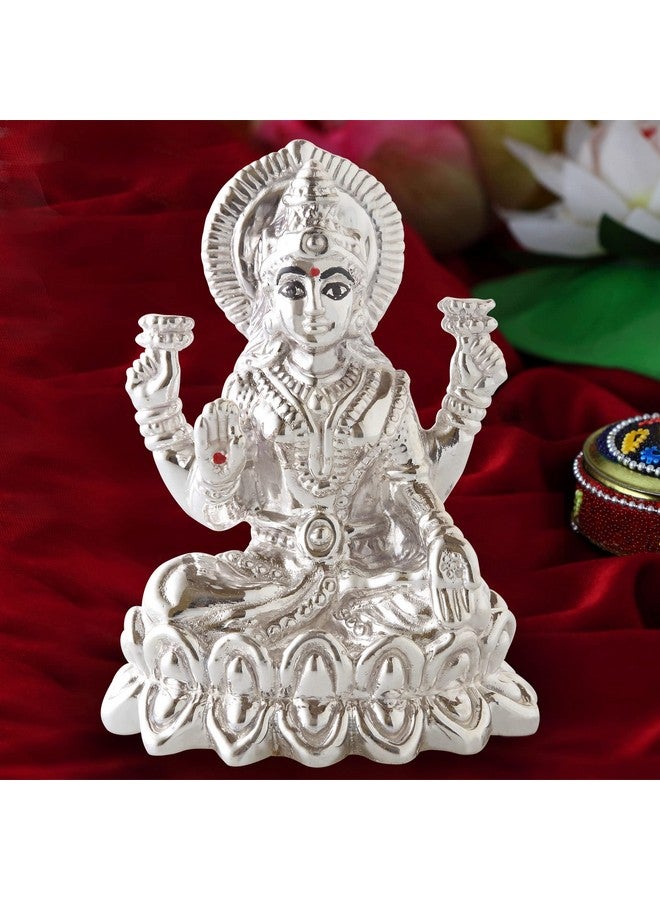 PRD CARATCAFE Carat Cafe Maa Laxmi Lakshmi Ma Idol Pure Silver 999 Statue,BIS Hallmark Certified for Puja Temple Good Luck Gift & Home Decor ( NET WT 20 GMS ) [2.2 x 1.6 Inch] - Image 2