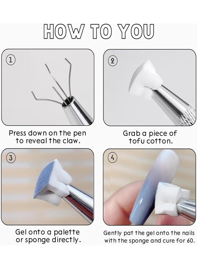 Bolt Bee Nail Sponge Tool with 1 Metal Grabber & 100 Mini Replaceable Sponges | Ombre Nail Art Tool for Gradient & Stamping Designs | Professional Nail Art Accessories for Salon & Home Use - Image 3
