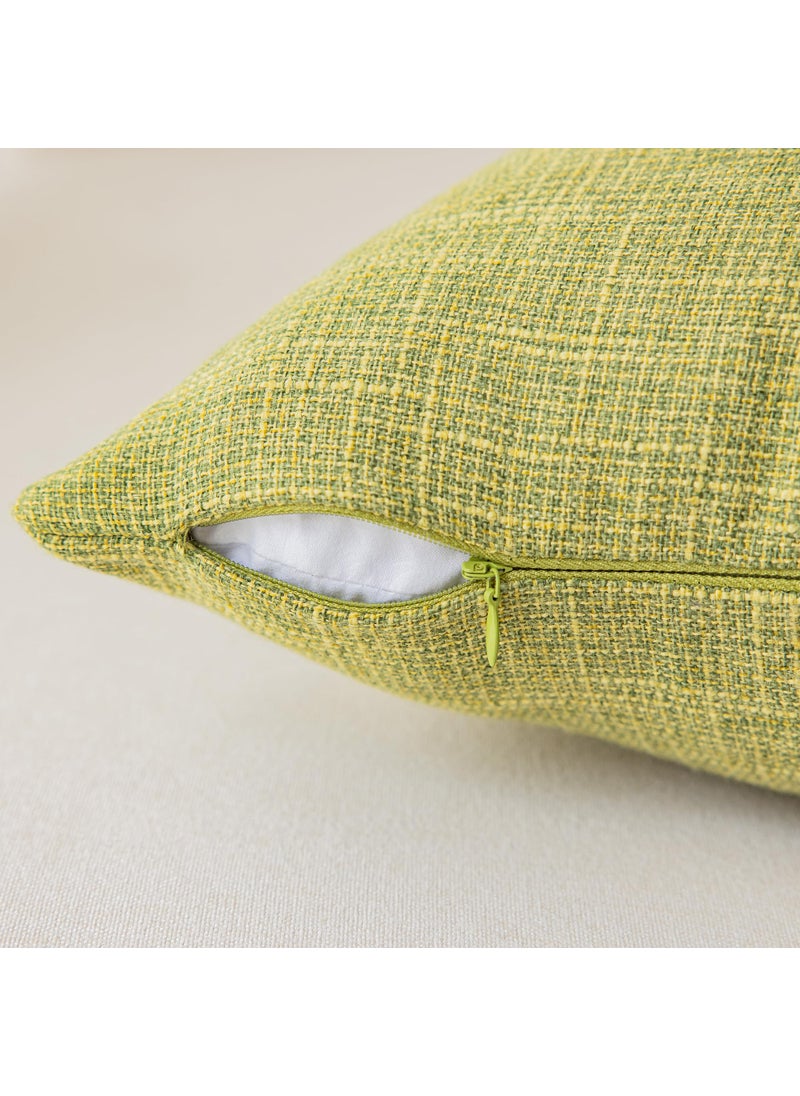 K KEVIN TEXTILE Kevin Textile Pack of 2  Decorative 2 Tone Linen Pillow Covers Cushion Cover for Chair/Sofa/Bed/Car  12 x 20 inches Linden Green  - Image 2