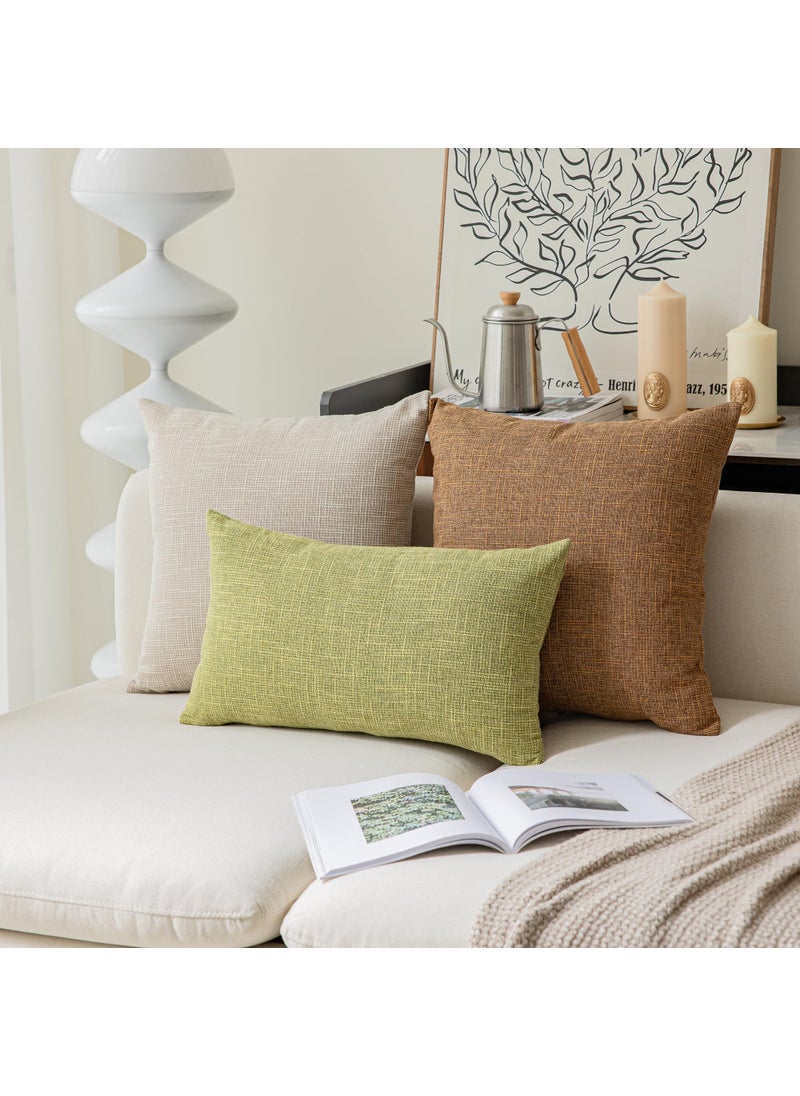 K KEVIN TEXTILE Kevin Textile Pack of 2  Decorative 2 Tone Linen Pillow Covers Cushion Cover for Chair/Sofa/Bed/Car  12 x 20 inches Linden Green  - Image 4