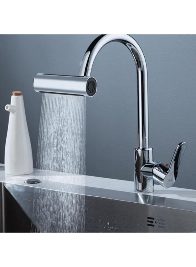 NAMA Modern Kitchen Faucet Made Of Polished Chrome, Designed To Provide A Flexible And Practical User Experience. The Faucet Features A Sleek Design That Combines Aesthetics With Functionality, And It Comes With A Retractable Head That Offers Three Different Water Flow Modes - Image 1