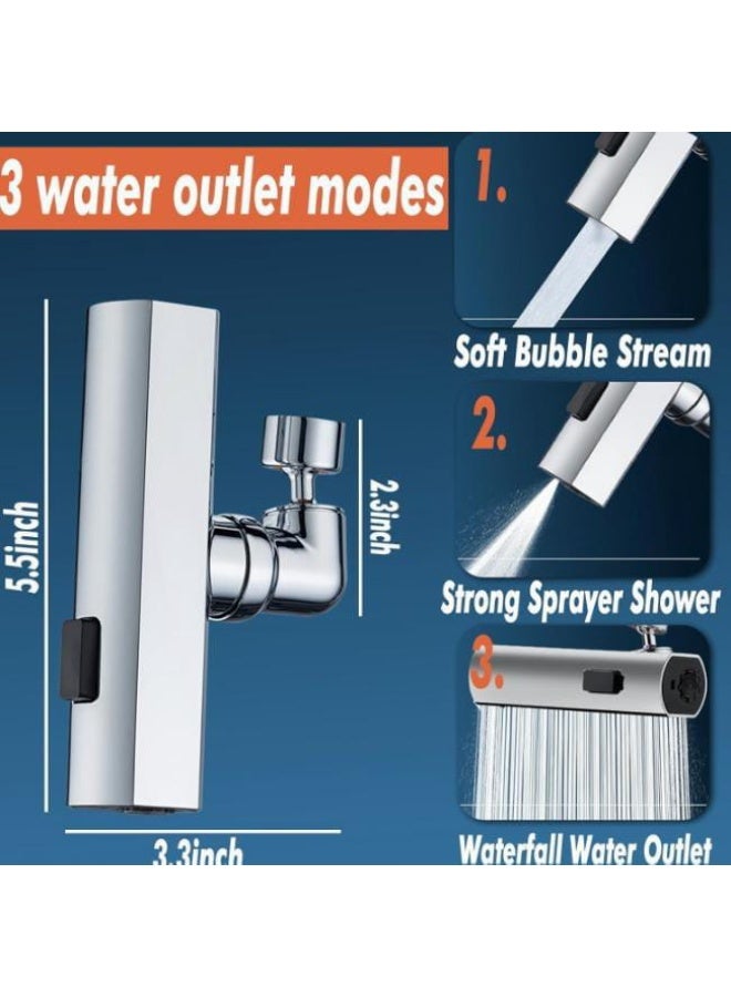 NAMA Modern Kitchen Faucet Made Of Polished Chrome, Designed To Provide A Flexible And Practical User Experience. The Faucet Features A Sleek Design That Combines Aesthetics With Functionality, And It Comes With A Retractable Head That Offers Three Different Water Flow Modes - Image 2