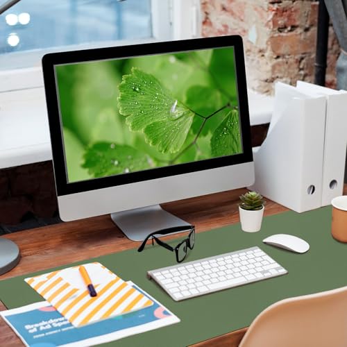 Bloss Green Desk Mat, Desk Matt for Desktop, Large Leather Desk Pad, Desk Pad Mat Waterproof, Computer Mat for Office/Home/Decor/Desk Protector(31.5 x 15.7 Inches) - Image 2