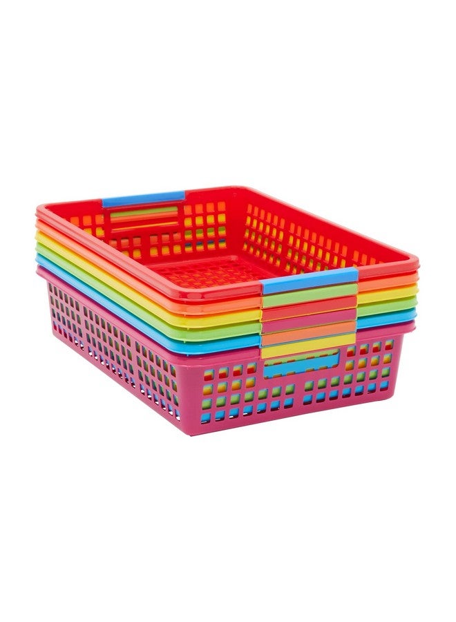 Bright Creations 6 Pack Plastic Turn In Paper Trays for Classroom, Colorful Storage Bin Basket Organizers for School Supplies, 6 Colors (10 x 13.5 In) - Image 4