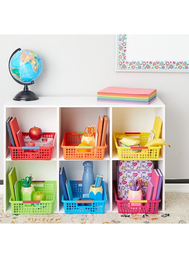 Bright Creations 6 Pack Plastic Turn In Paper Trays for Classroom, Colorful Storage Bin Basket Organizers for School Supplies, 6 Colors (10 x 13.5 In) - Image 2