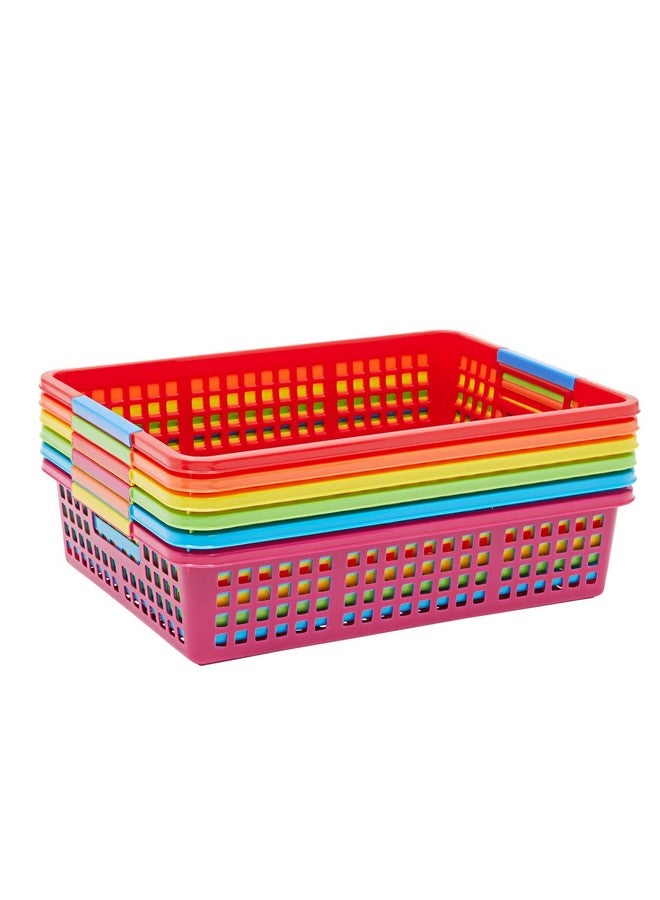 Bright Creations 6 Pack Plastic Turn In Paper Trays for Classroom, Colorful Storage Bin Basket Organizers for School Supplies, 6 Colors (10 x 13.5 In) - Image 5