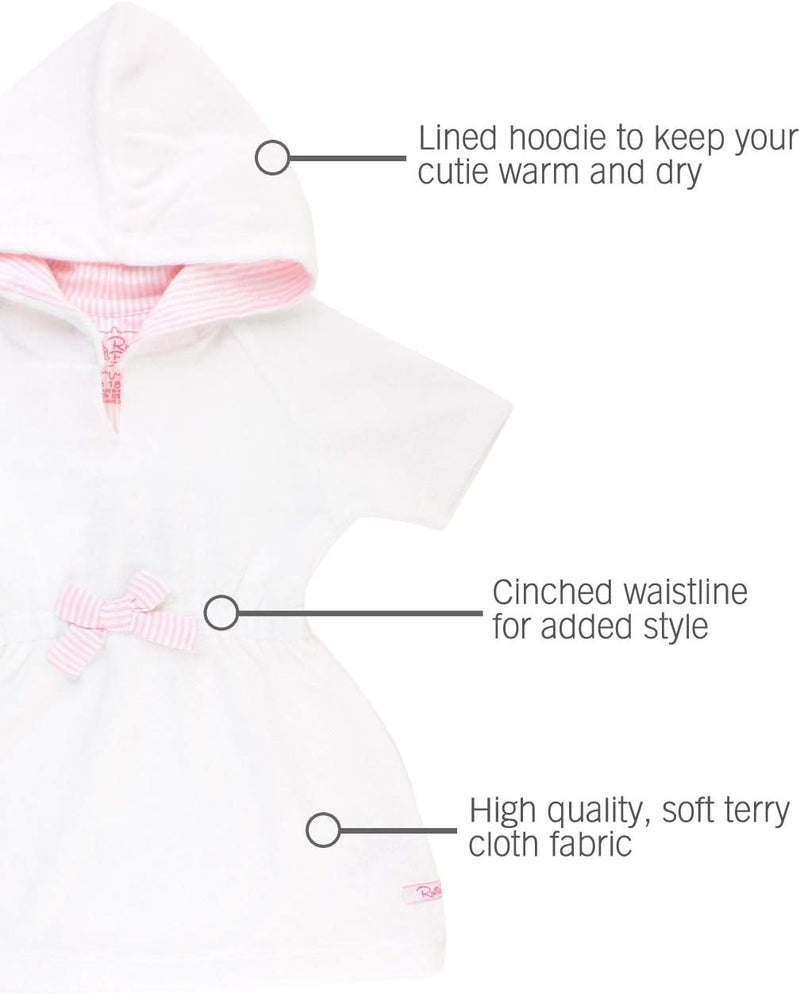 RuffleButts White w/Pink Seersucker Terry Cover-Up - 12-18m - Image 4