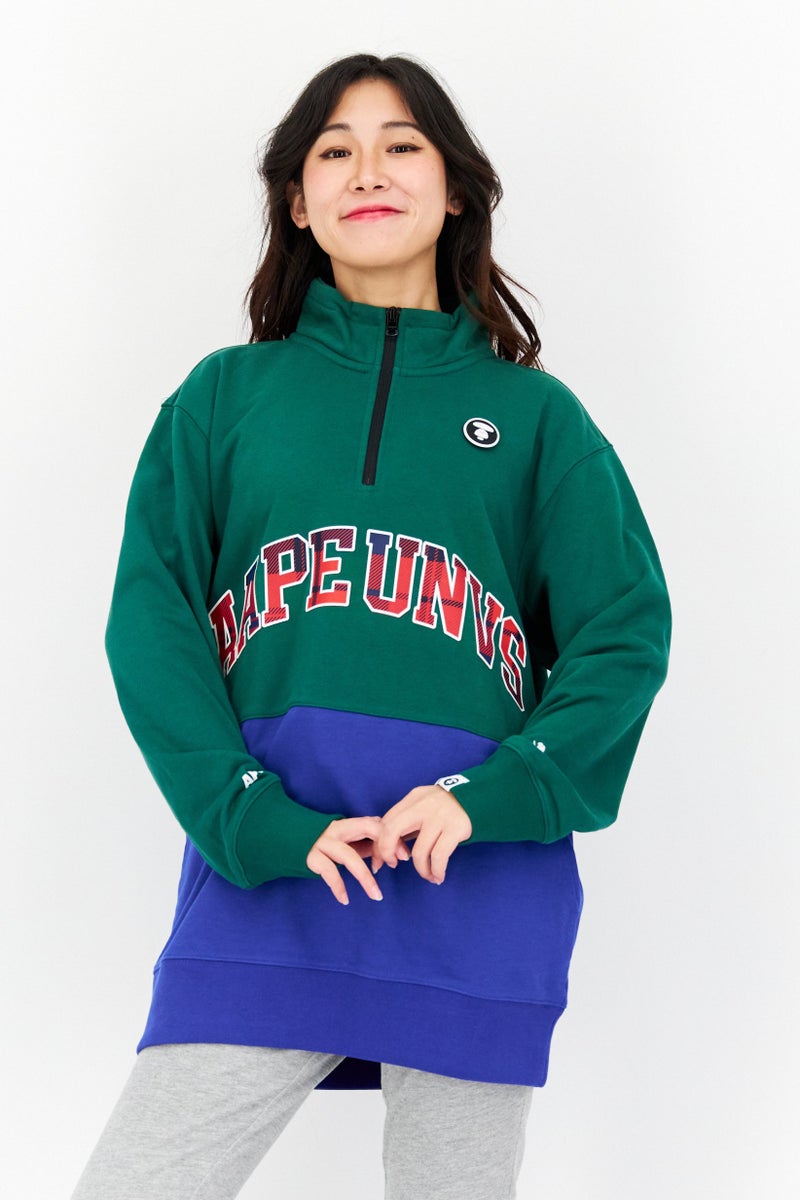 Aape By A Bathing Ape Women Half Zip Long Sleeve Sweatshirt, Multicolor - Image 1