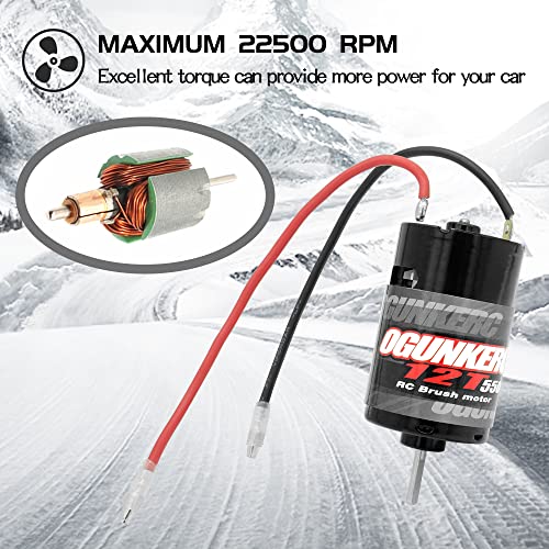 OGUNKE OGRC Motor 550 12T Brushed Motor for Traxxas Slash Redcat ARRMA AXIAL HSP HPI Wltoys Kyosho HELION 1/10 Scale RC Truck (12T) - Image 2