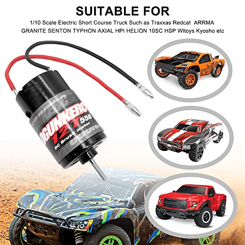 OGUNKE OGRC Motor 550 12T Brushed Motor for Traxxas Slash Redcat ARRMA AXIAL HSP HPI Wltoys Kyosho HELION 1/10 Scale RC Truck (12T) - Image 5